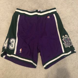 1993 - 94 Milwaukee Bucks Champion Game Worn Issued Shorts Nba Authentic Sz40