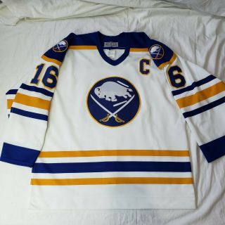 Vintage Pat Lafontaine Buffalo Sabres Jersey - Ccm Center Ice Fight Strap 48