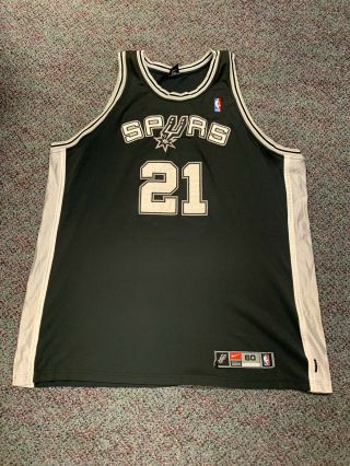 Nike San Antonio Spurs Tim Duncan Authentic Jersey Black Size 60 Retro Vintage