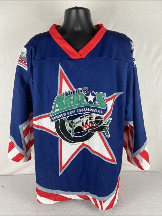 Vintage Houston Aeros 2000 All - Star Turner Cup Game Jersey Sewn Size Xl