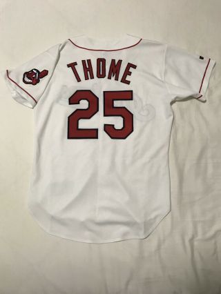 Authentic Jim Thome Cleveland Indians 25 Russell Athletic Jersey Size 44