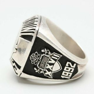 1992 NFL DALLAS COWBOYS BOWL CHAMPIONS STERLING SILVER RING 4157 OF 5000 3