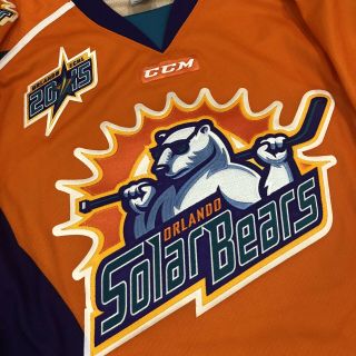 CCM Orlando Solar Bears 2015 All - Star ECHL Hockey Jersey Orange Alternate L 3