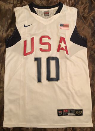 White Nike 2008 Beijing Kobe Bryant Team Usa Olympic Jersey Size Medium Lakers