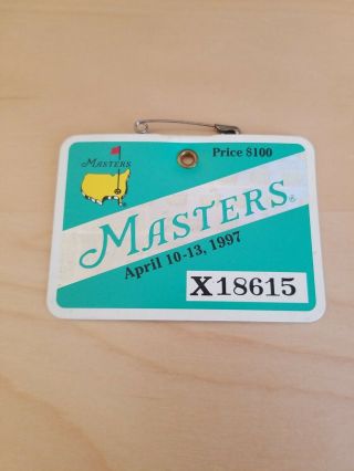 1997 Masters Badge Augusta National Golf Patron Ticket - Tiger Woods History Win