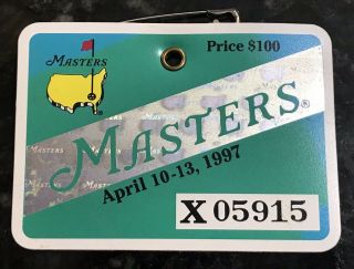 1997 Masters Badge - Tiger Woods Winner - Augusta National