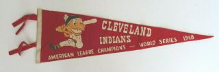 1948 Cleveland Indians American League Champions World Series Pennant