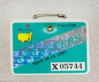 1997 Masters Badge Ticket Augusta National Golf Pga Tiger Woods Win