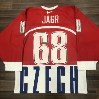 Nike Czech Republic Jaromir Jagr Nagano Olympic Iihf Hockey Jersey Red 48