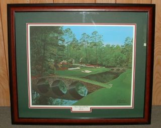 Framed - 12th At Augusta Golf Print Masters - Signed & Numbered Giclee 24 " X 29 "