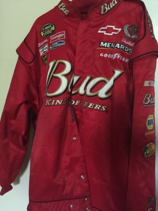 Vintage Chase Nascar Budweiser Red Cotton Racing Pit Crew Jacket Men 