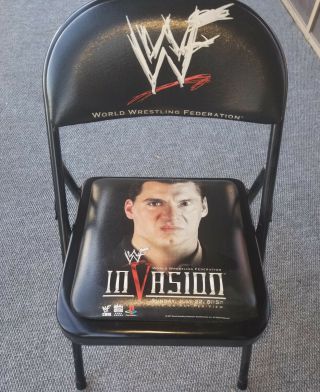 Vintage Wwf Invasion (2001) Ppv Ringside Steel Chair Wcw Wwe Ecw