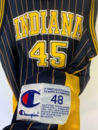 Vintage Champion Nba Basketball Jersey Indiana Pacers Rik Smits 45 Sz 48 Xl Nr