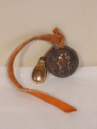 Dempsey Gibbons Medallion With A Boxing Glove Charm July 4,  1923 Shelby,  Mont.