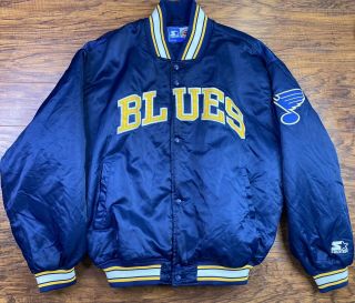 Vintage St Louis Blues Satin Starter Jacket Men 