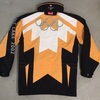Men’s 2002 Orange Marker Salt Lake City Utah Winter Olympics Jacket Ski Coat XS 2