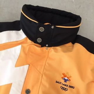 Men’s 2002 Orange Marker Salt Lake City Utah Winter Olympics Jacket Ski Coat XS 3