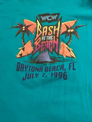WCW Bash at the Beach 1996 Official Shirt XL WWE Birth of nWo HULK HOGAN HTF 2