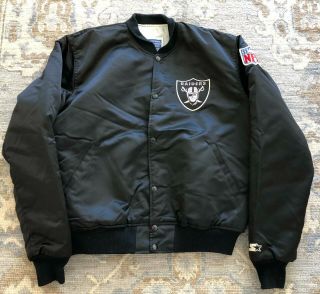 Nfl Raiders Vintage Starter Bomber Jacket Size L
