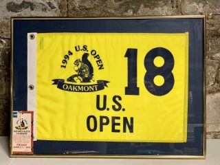 1994 U.  S.  Open Golf Pin Flag Oakmont 18th Hole Ticket Ernie Els Arnold Palmer