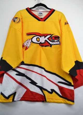 Vintage Ot Oklahoma City Blazers Hockey Yellow Xl Jersey (d5)