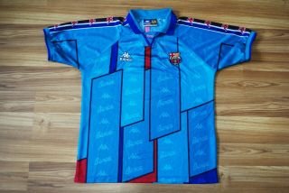 Size Small Vintage Kappa Fc Barcelona 1995/1997 Away Football Shirt Camiseta