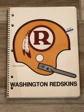 Vintage Nfl Washington Redskins “r” Old Logo Helmet Notebook 1971 Rare