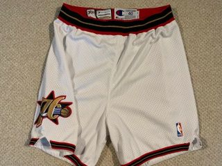 Philadelphia 76ers 1997 - 2009 Game Worn/used - Team Issued Nba Shorts - Size 40