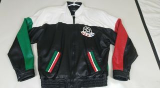 Vintage Mexico 1994 World Cup Soccer Leather Jacket Flag Colors Sz.  M