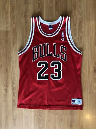 Vintage Champion Jersey Michael Jordan Chicago Bulls 23 Size 44 L 90s