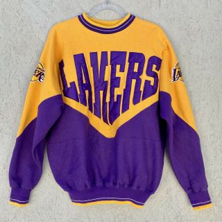 Vintage 1990s Legends Athletic Los Angeles Lakers Spell Out Logo Sweatshirt L