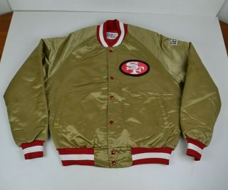 Vintage Chalk Line San Francisco 49ers Gold Satin Jacket Men 