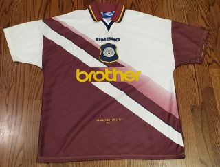 Vintage Umbro Manchester City Fc Brother Multi Color Soccer Polo Jersey Nnob