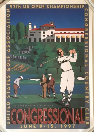 Usga 97th Us Open Congressional Country Club 1997 Byron Huff Golf Poster Print