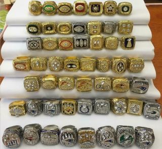 25pcs 1966 Packers To 2019 Patriots American Football Team Ring Set Fan Gift