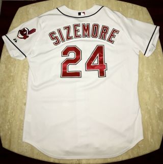Authentic Grady Sizemore On - Field Cleveland Indians Majestic Jersey 52 2xl