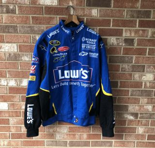 Jimmie Johnson Lowes 48 Nascar Racing Jacket Blue And Black 5 Time Champion Xl