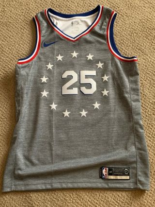 Nike Ben Simmons Philadelphia 76ers Swingman City Jersey Gray Size Large L