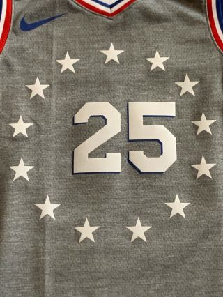 Nike Ben Simmons Philadelphia 76ers Swingman City Jersey Gray Size Large L 2
