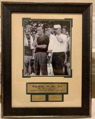 Golf Arnold Palmer & Jack Nicklaus Smoking At Tee Box Framed And Matted