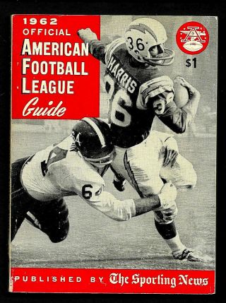 1962 Official The Sporting News American Football League Guide Plus