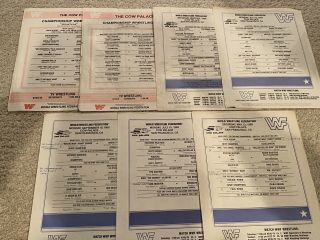 Wwf Program Insert Lineup Match Cards.  Cow Palace Sf Ca Various Shows 1985 - 1989.