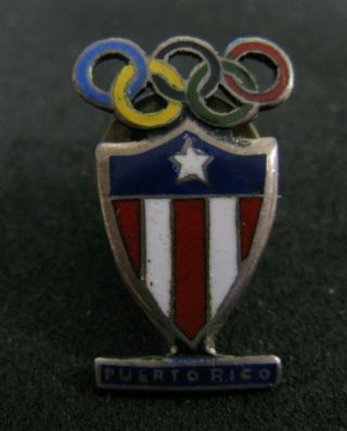 Olympic Mexico 1968 Puerto Rico Noc Pin Badge