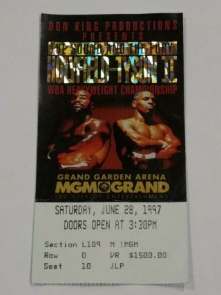 Evander Holyfield Mike Tyson Ii 1997 Boxing Ticket Stub The Bite Fight