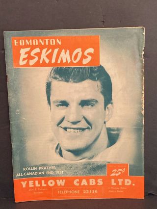 Edmonton Eskimos Cfl Football Program 