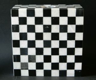 Checkered Flag Marble Funerary Urn 9 " X 9 " X 4 For The Race Lover In Your Family