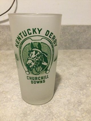 1948 Kentucky Derby Churchill Downs Frosted Drinking Glass