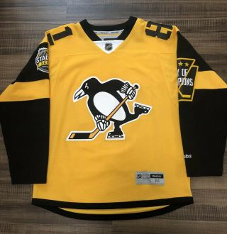 Reebok Pittsburgh Penguins Phil Kessel 2017 Stadium Series Nhl Jersey Yellow M
