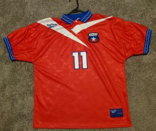 Chile 1997/1998 Home Football Shirt Jersey 11 Salas Reebok Size L Adult