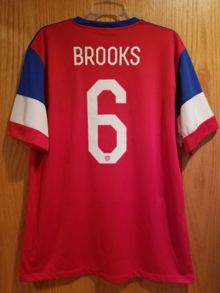 Nike Usa Us Soccer Usmnt 2014 World Cup Away Jersey John Brooks 6 Size Xl